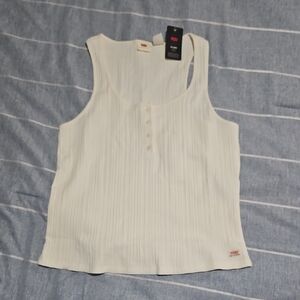 Levis Women's White Sleeveless Top
